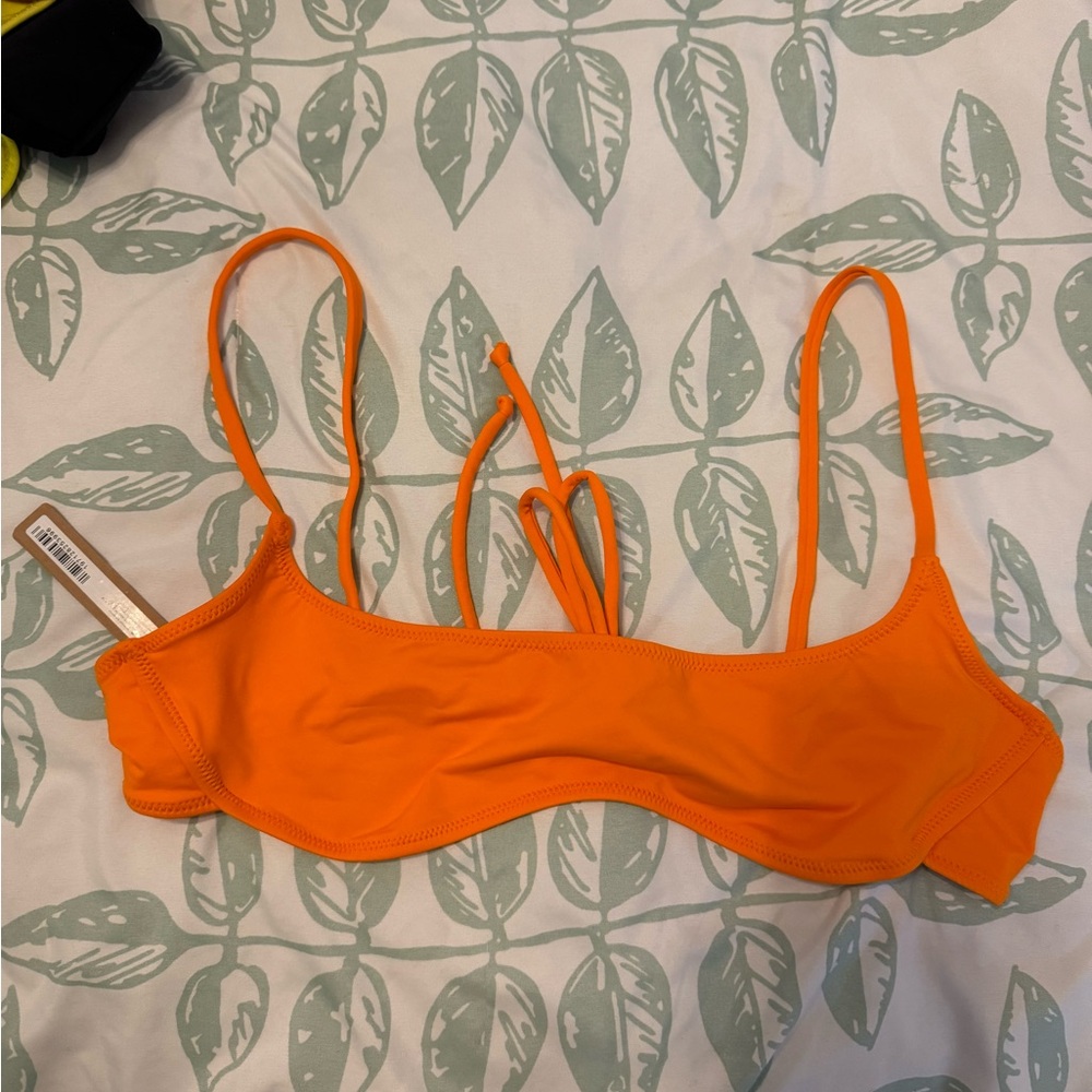 Skims recycled swim micro scoop bikini top orange xl